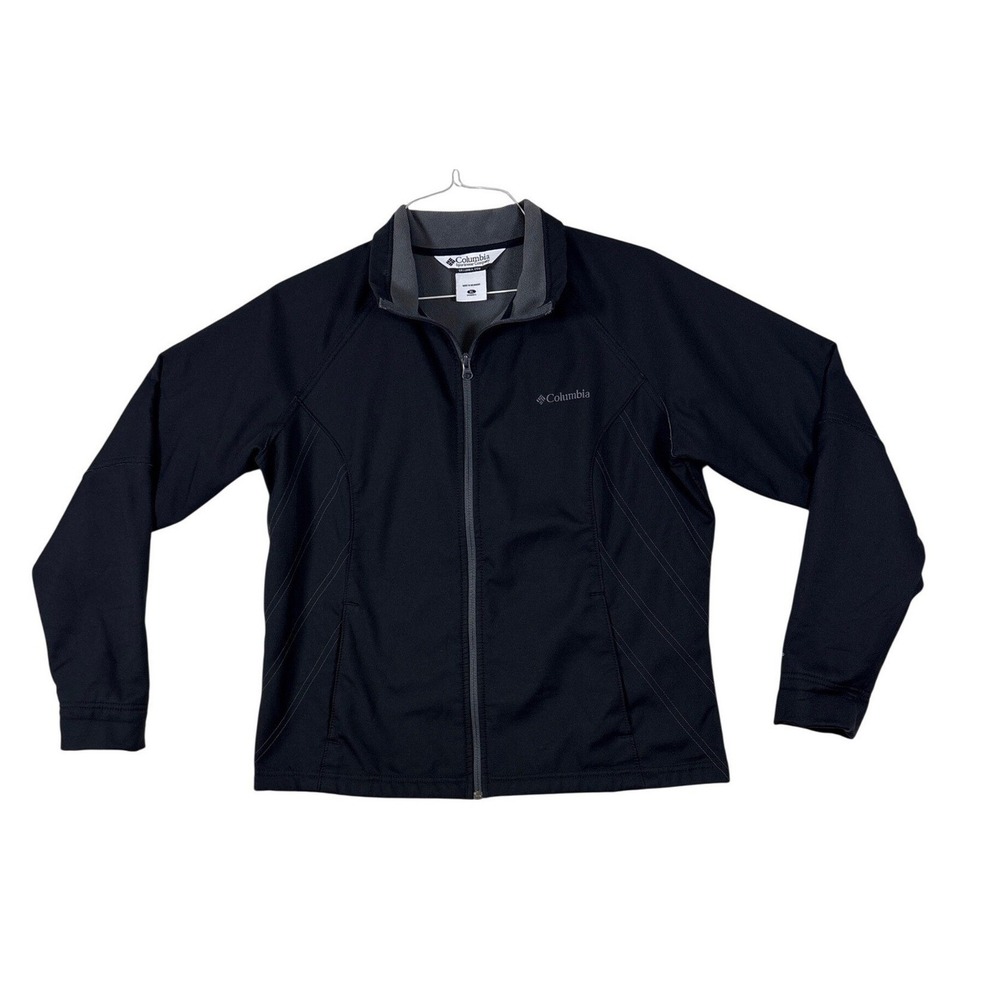 Columbia Omni-Shield Womens XL Softshell Jacket Black Full Zip Fleece Lined